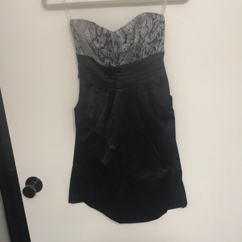 Black and animal print semi-formal dress